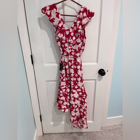 All the Lovely Days Red Floral Print
Asymmetrical Wrap Dress- size XS - Picture 4 of 7